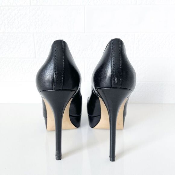 Nine West Womens Heels Leather Slip-On Stiletto Platform Pumps Black Size 8 - Picture 3 of 11